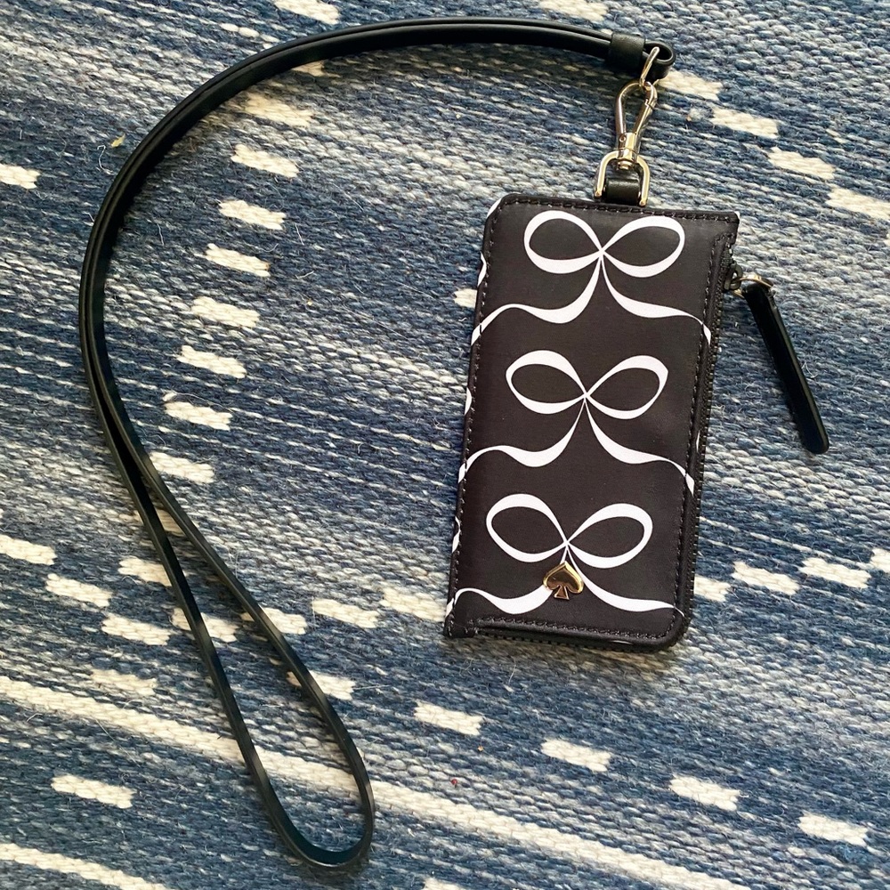 NWT Kate Spade Bow Card Lanyard ID/Badge Wallet